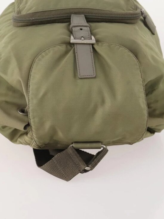 PRADA Backpack Nylon Beige Silver Auth YKZ795 main image 4
